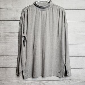 NWOT Zuda‎ Mock Neck Rouched Long Sleeve Lightweight Pullover Top Womens XS